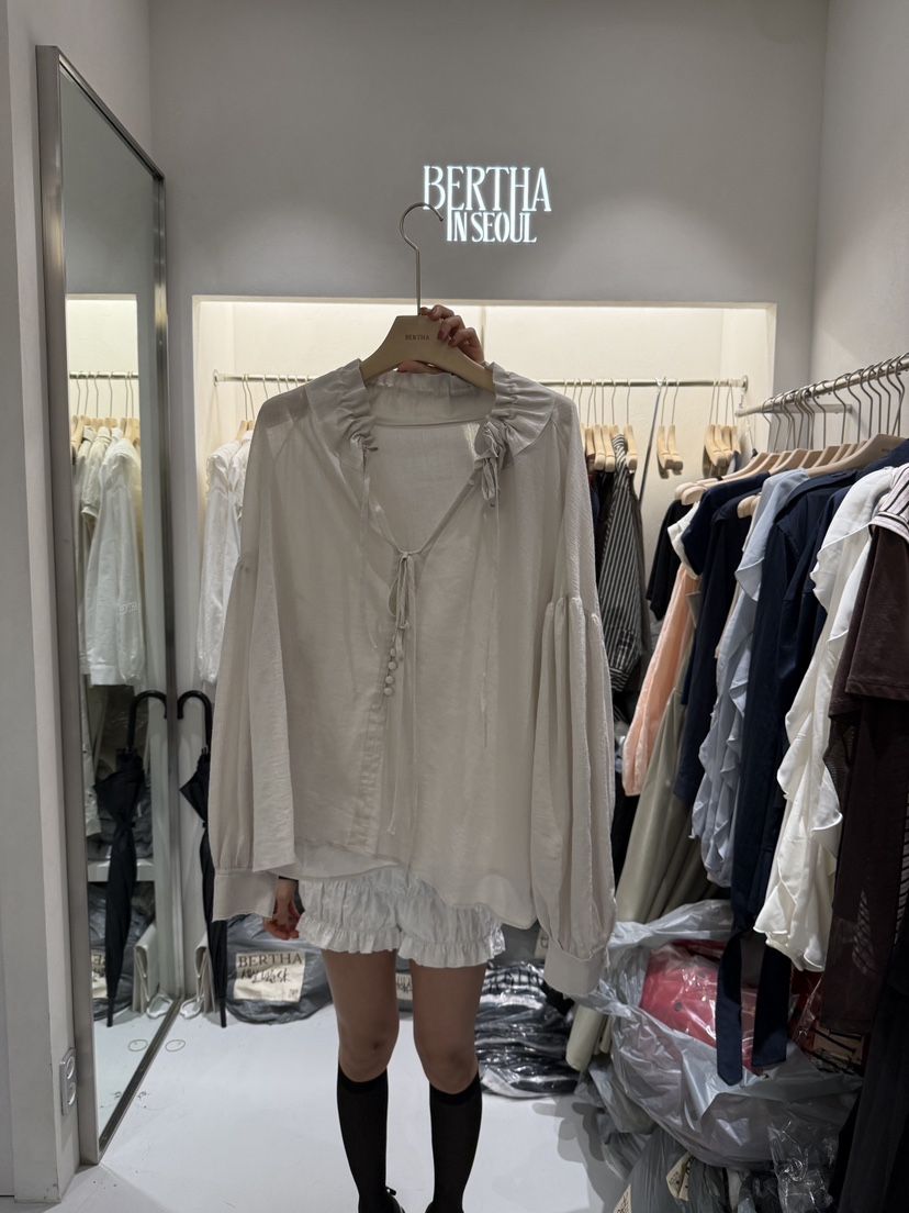 BERTHA東大門㊣代購女士新款25秋冬真品職業人氣襯衫蕾絲衫BERTHA襯衫/蕾絲衫圖色2