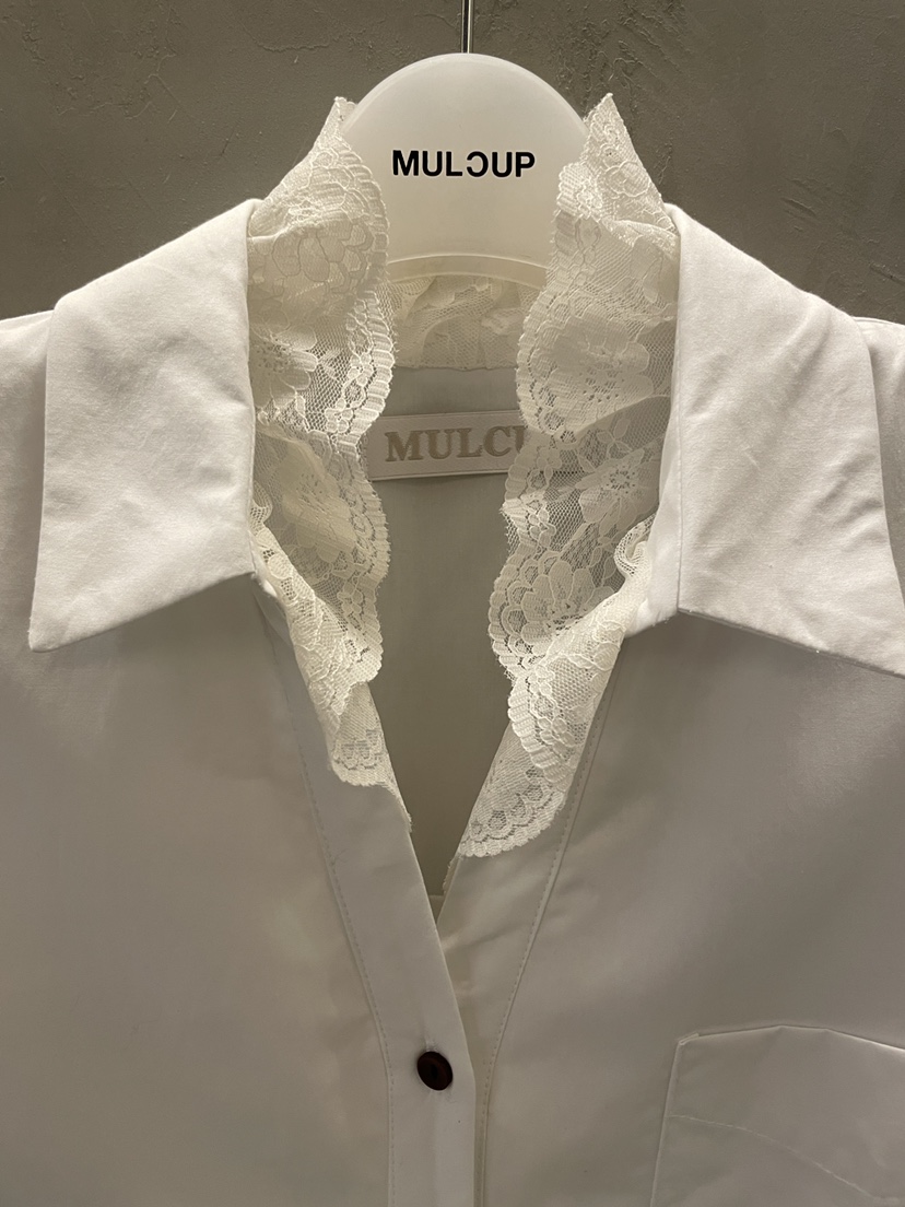 MULCUP韓國直郵㊣女裝新款真品休閑職業時尚25秋冬襯衫蕾絲衫MULCUP襯衫/蕾絲衫