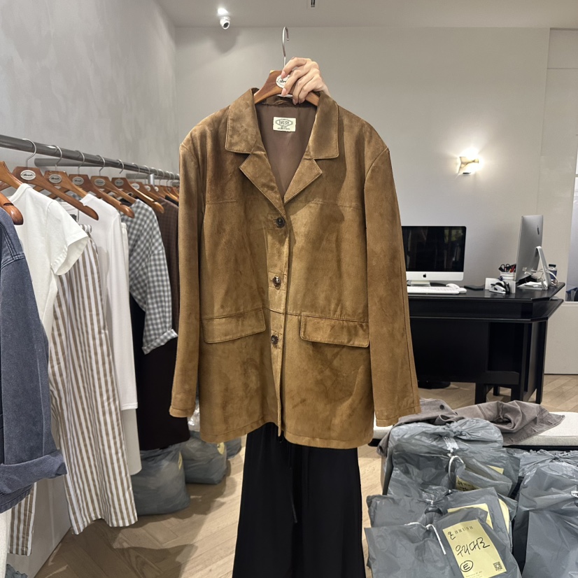 BRUSH-P東大門㊣代購女裝新品熱賣人氣真品職業夾克絨面革BRUSH-P夾克