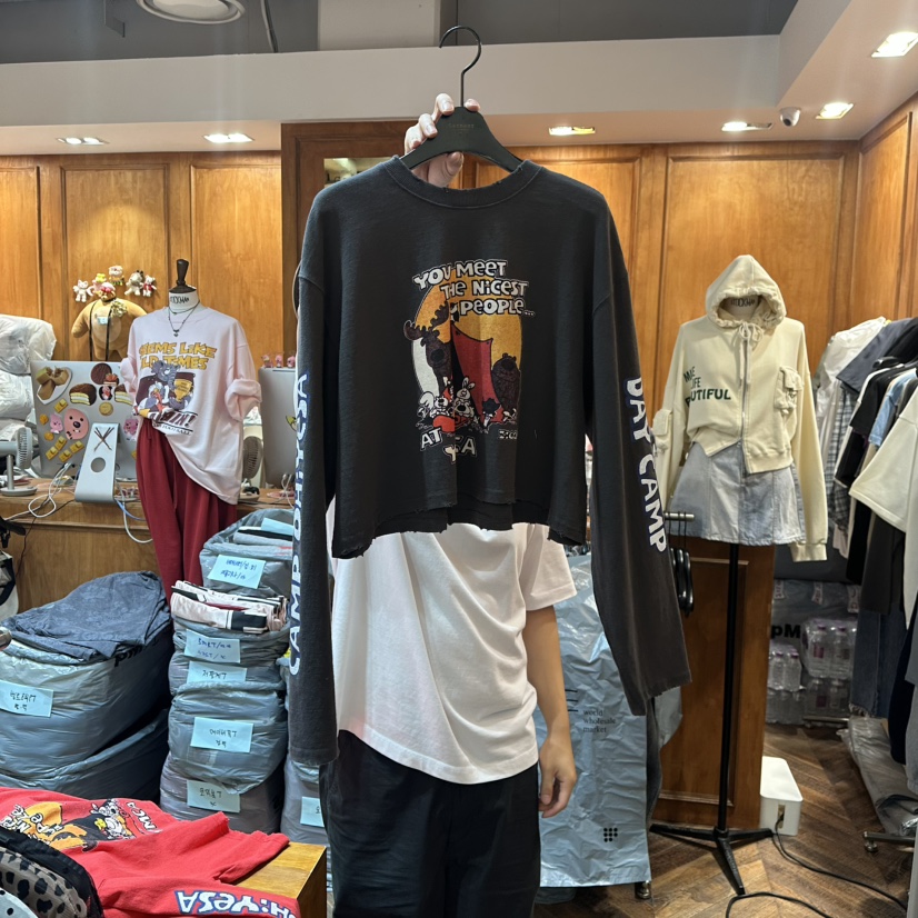 GARMENT-P東大門㊣直郵女裝新款25秋冬人氣休閑推薦長袖T恤GARMENT長袖T恤圖色2