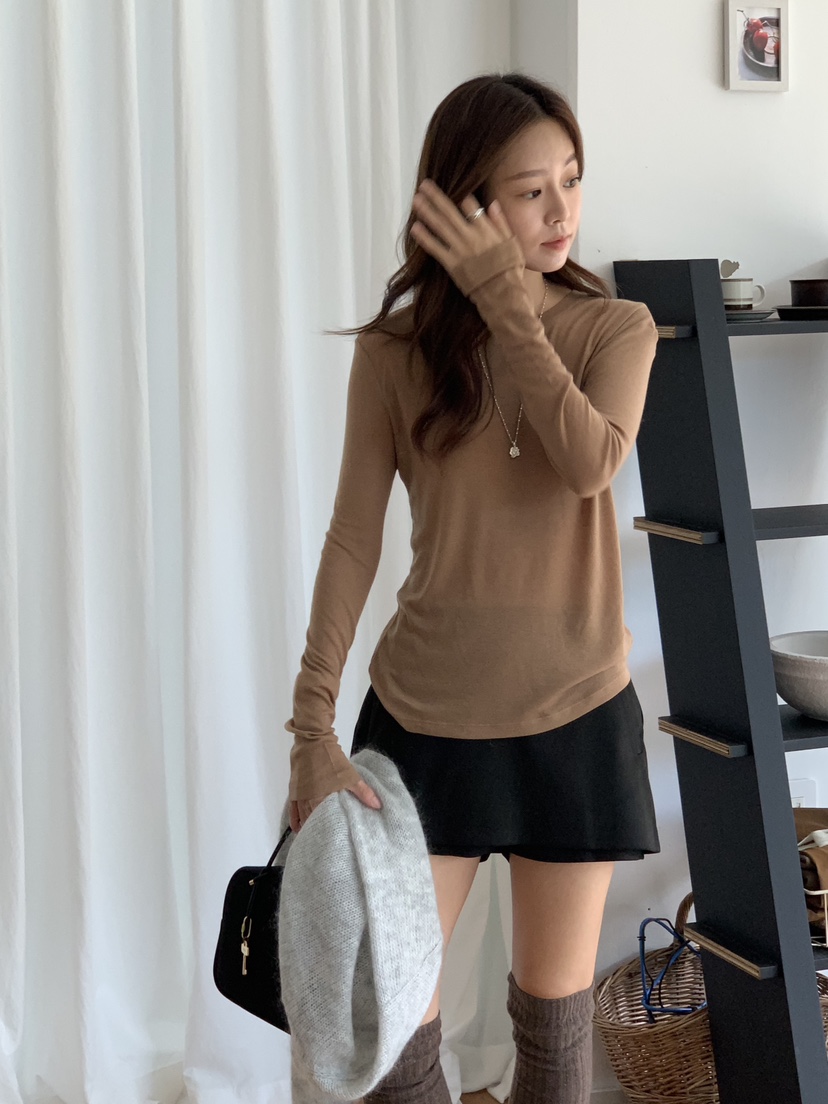 BAKING POWDER東大門㊣代購女裝新品真品25秋冬職業長袖T恤BAKING POWDER長袖T恤