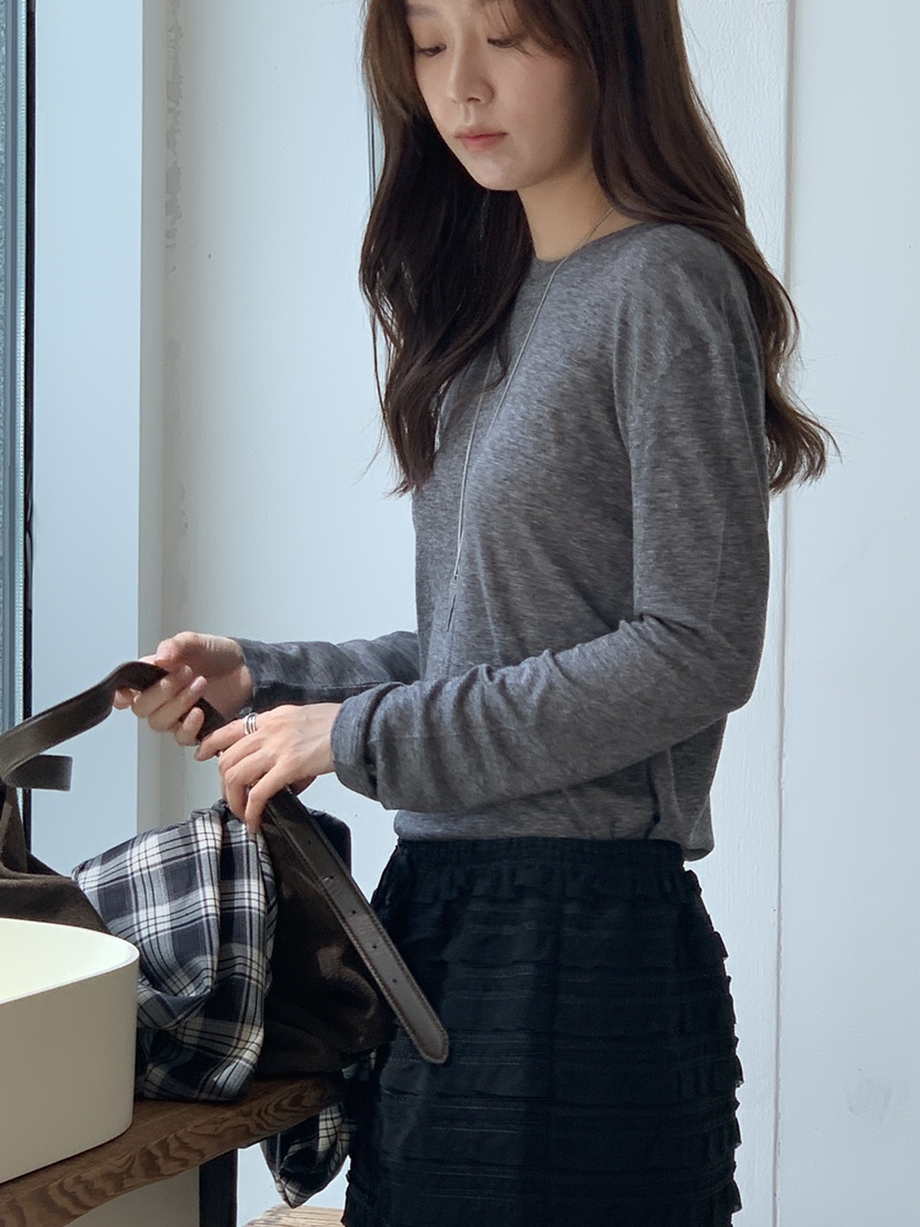 BAKING POWDER東大門㊣代購女裝新品真品25秋冬職業長袖T恤BAKING POWDER長袖T恤