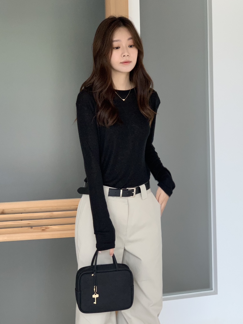 BAKING POWDER東大門㊣代購女裝新品真品25秋冬職業長袖T恤BAKING POWDER長袖T恤