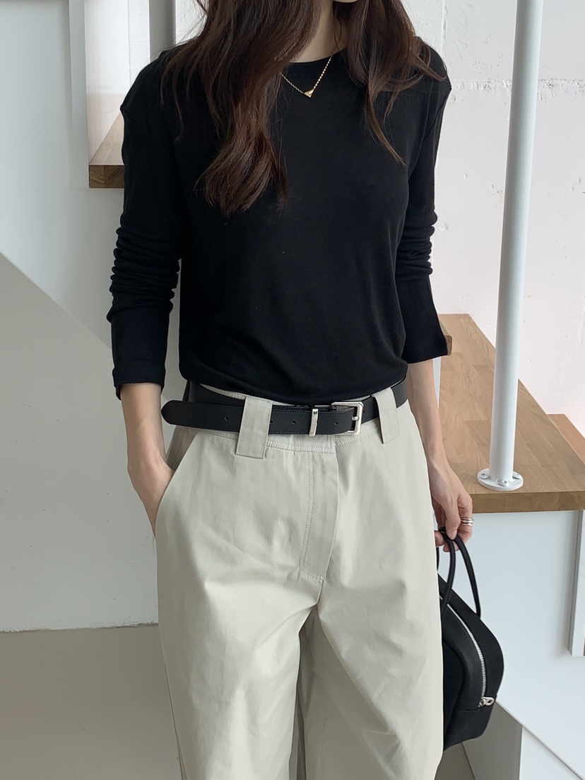 BAKING POWDER東大門㊣代購女裝新品真品25秋冬職業長袖T恤BAKING POWDER長袖T恤