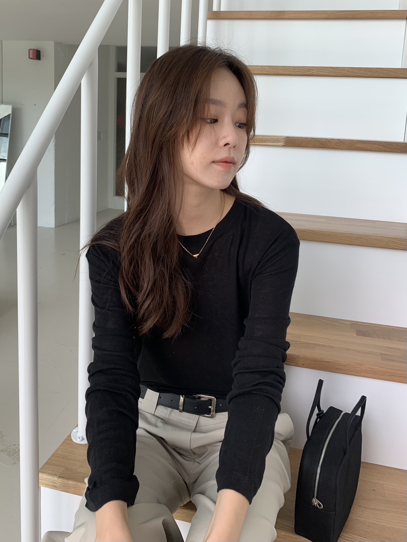 BAKING POWDER東大門㊣代購女裝新品真品25秋冬職業長袖T恤BAKING POWDER長袖T恤