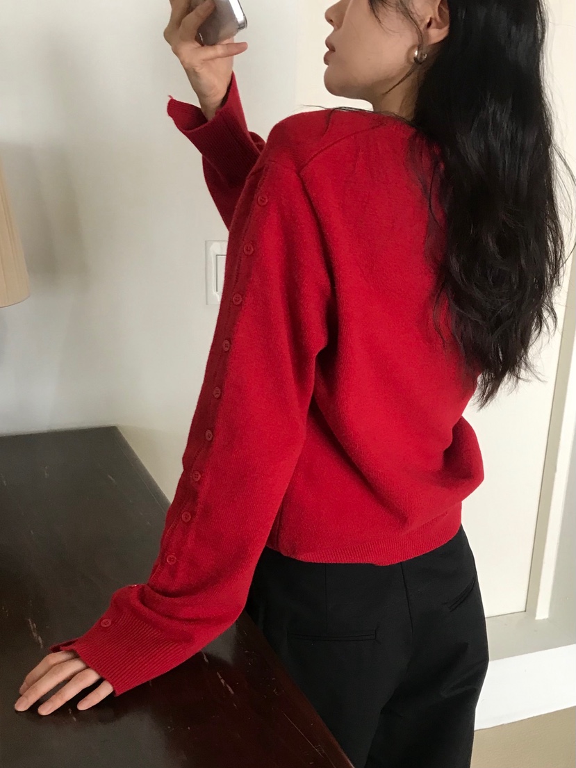 ME MO韓國直郵㊣女裝新款推薦時尚職業25秋冬人氣針織衫紐扣ME MO針織衫