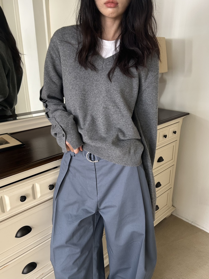 ME MO韓國直郵㊣女裝新款推薦時尚職業25秋冬人氣針織衫紐扣ME MO針織衫