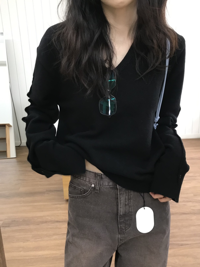 ME MO韓國直郵㊣女裝新款推薦時尚職業25秋冬人氣針織衫紐扣ME MO針織衫圖色4