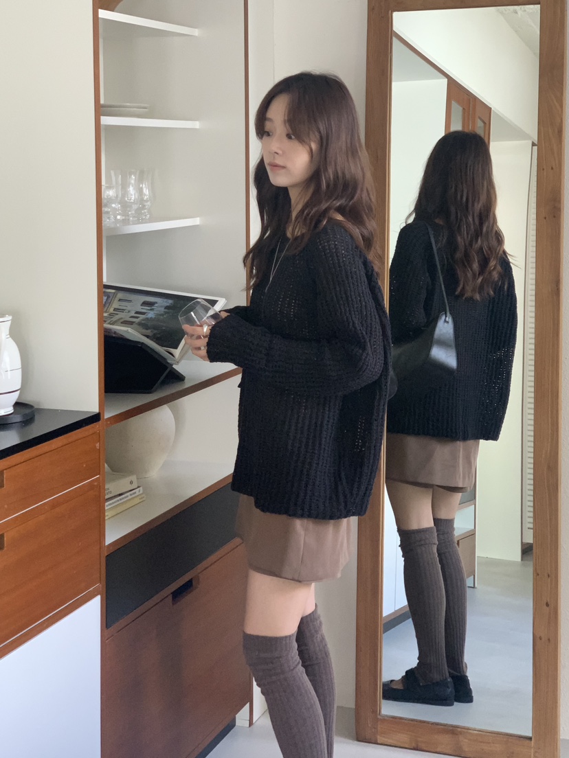 BAKING POWDER韓國直郵㊣女士新品推薦時尚休閑針織衫船領BAKING POWDER針織衫
