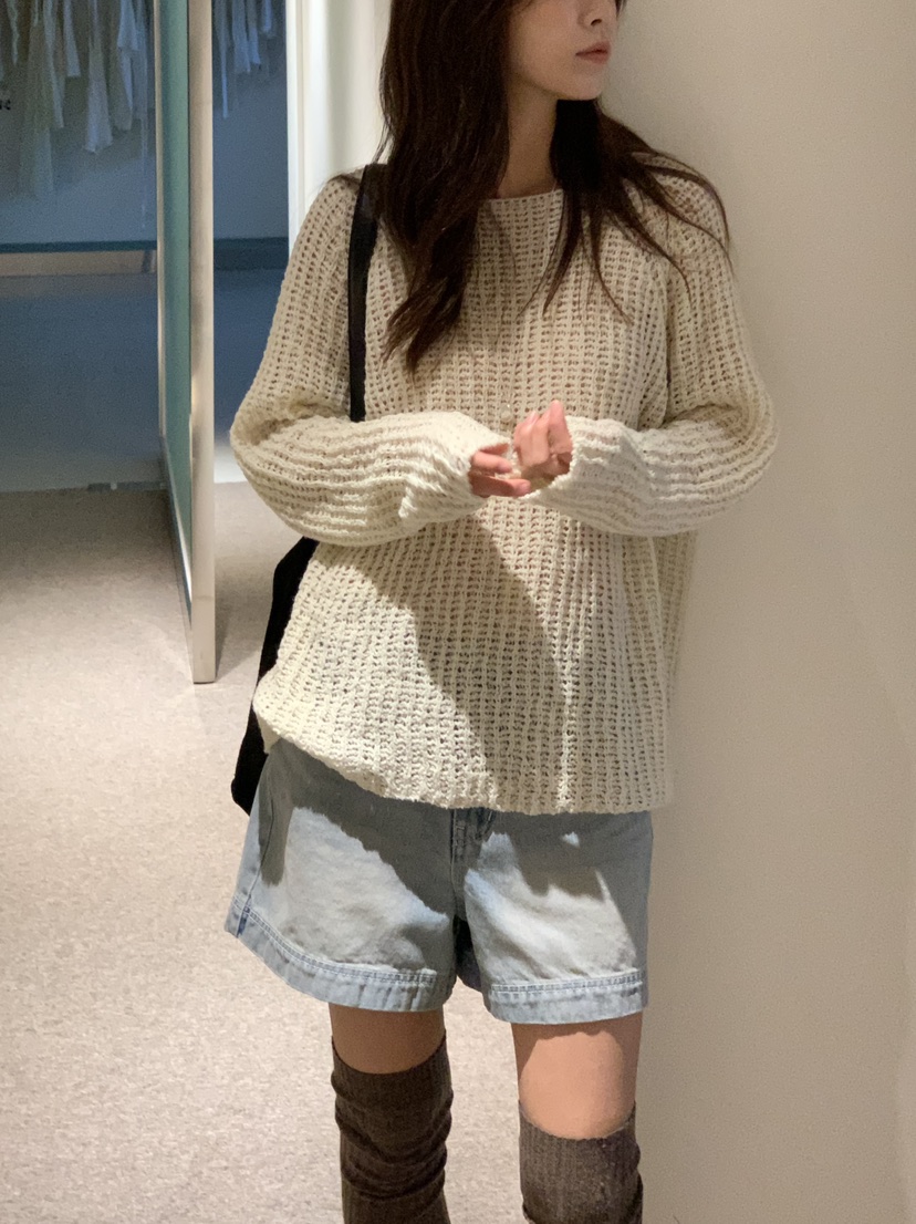 BAKING POWDER韓國直郵㊣女士新品推薦時尚休閑針織衫船領BAKING POWDER針織衫