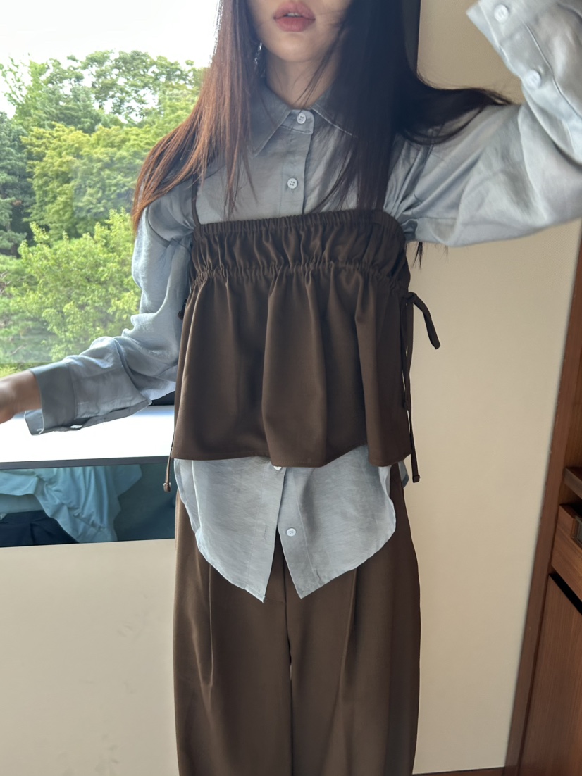 ME MO韓國直郵㊣女裝新款休閑25秋冬吊帶背心不含內搭緊身ME MO吊帶/背心