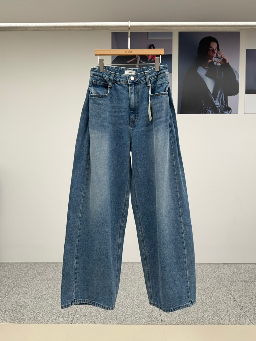 MADE-P東大門㊣直郵女士新款真品25秋冬推薦時尚休閑牛仔褲MADE-P牛仔褲