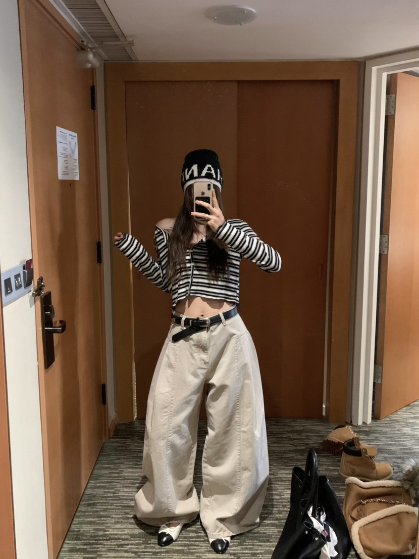 VIRKIN韓國代購㊣女裝新款熱賣休閑25秋冬真品牛仔褲不含腰帶VIRKIN牛仔褲