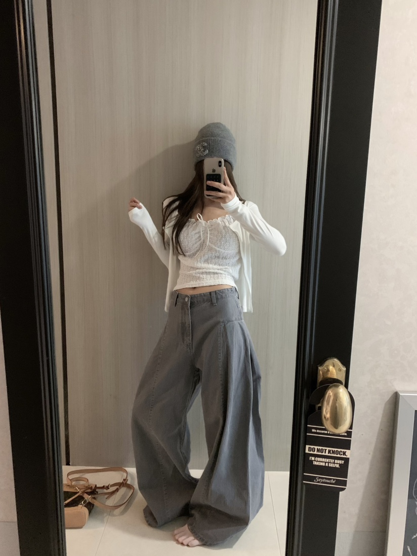 VIRKIN韓國代購㊣女裝新款熱賣休閑25秋冬真品牛仔褲不含腰帶VIRKIN牛仔褲