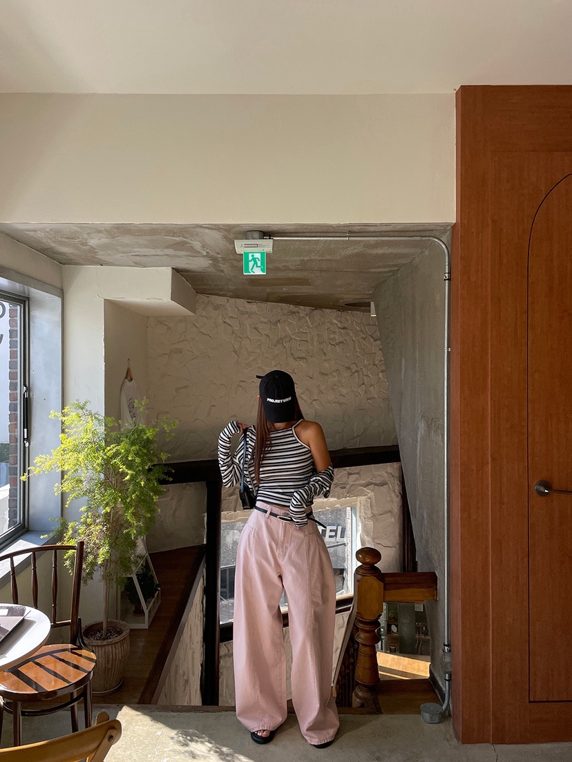 VIRKIN韓國代購㊣女裝新款熱賣休閑25秋冬真品牛仔褲不含腰帶VIRKIN牛仔褲