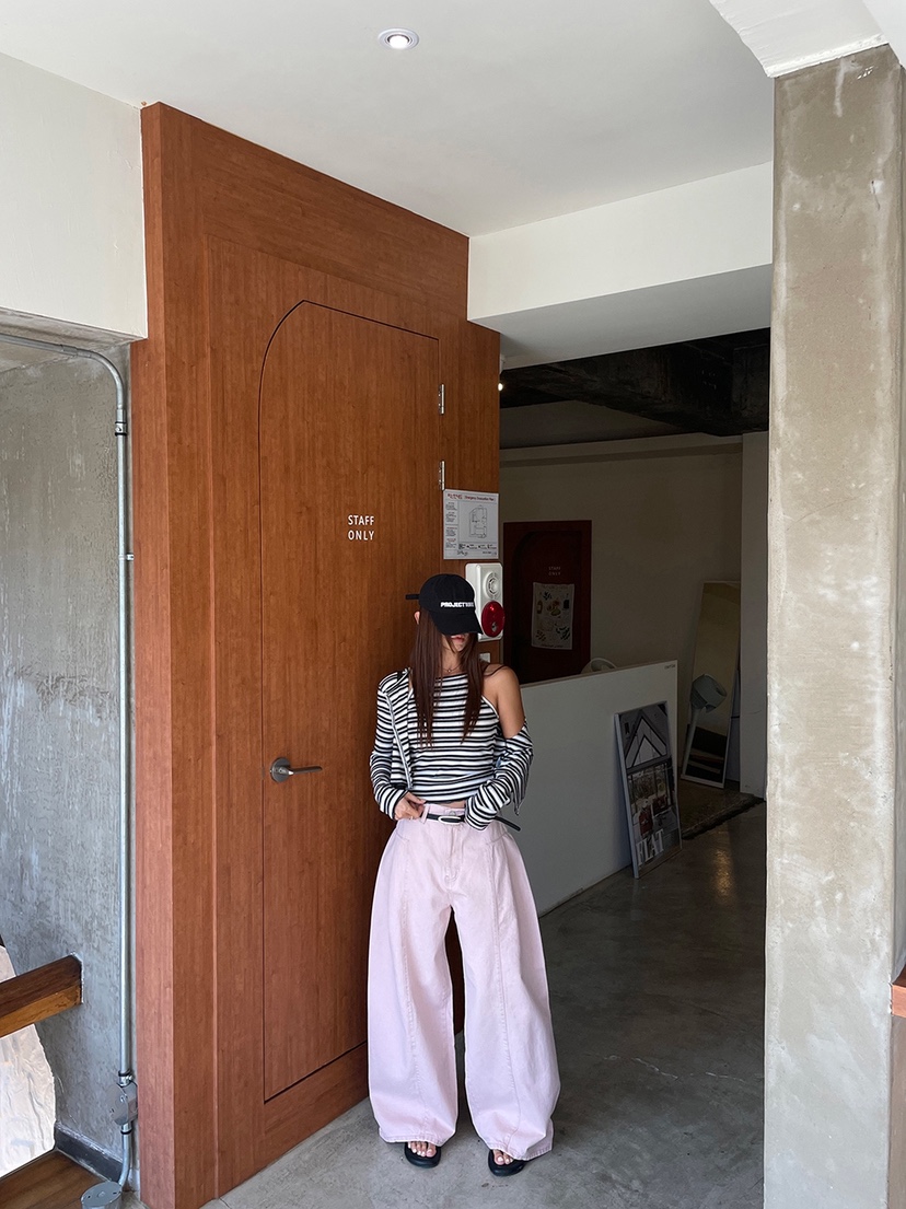 VIRKIN韓國代購㊣女裝新款熱賣休閑25秋冬真品牛仔褲不含腰帶VIRKIN牛仔褲