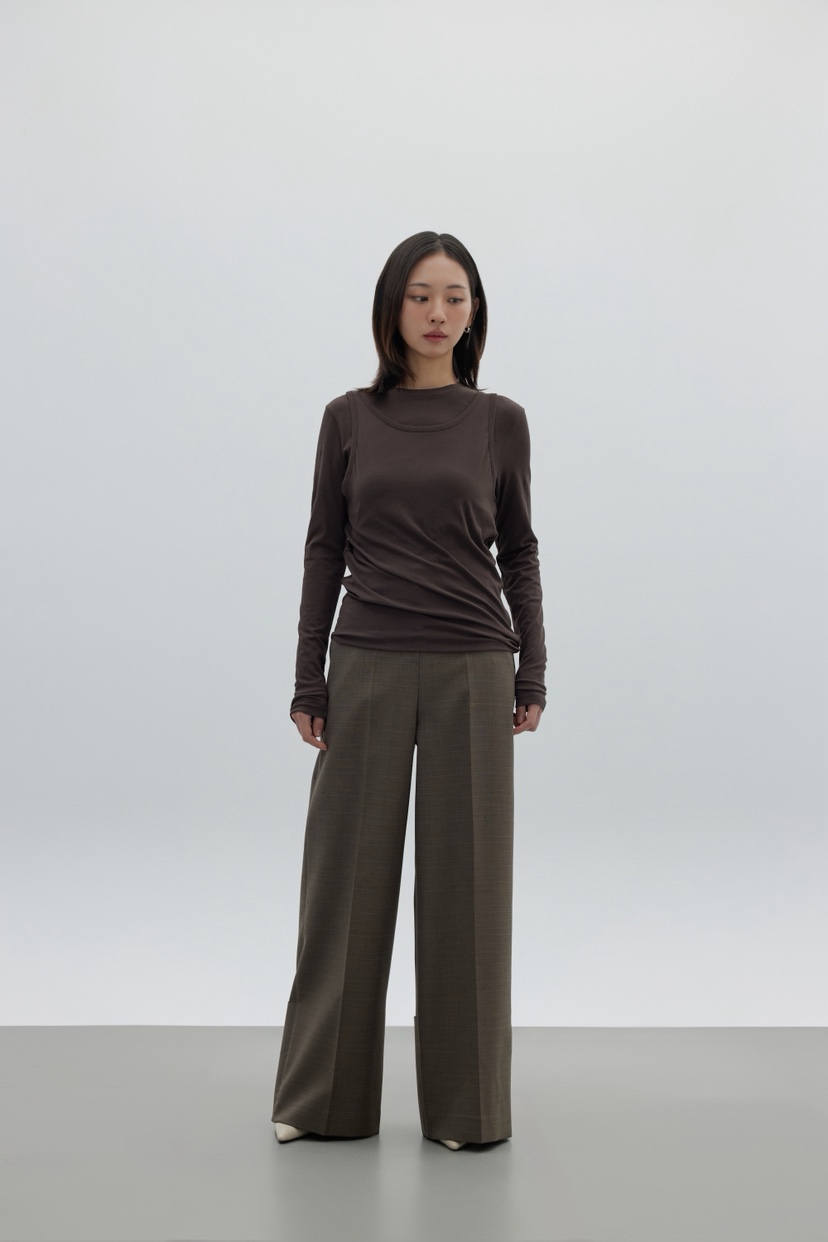 LE-PPL東大門㊣直郵女裝新品時尚職業真品25秋冬人氣長袖T恤LE-PPL長袖T恤