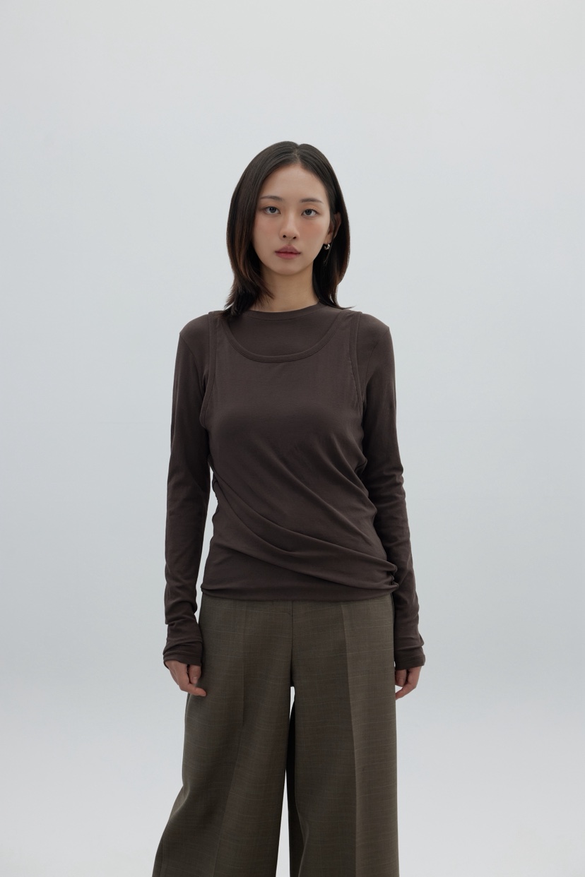LE-PPL東大門㊣直郵女裝新品時尚職業真品25秋冬人氣長袖T恤LE-PPL長袖T恤