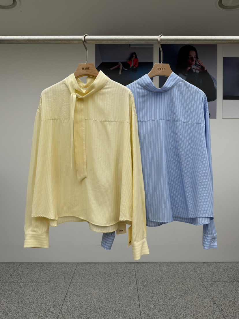 MADE-P韓國代購㊣女裝新品真品25秋冬職業推薦休閑襯衫蕾絲衫MADE-P襯衫/蕾絲衫