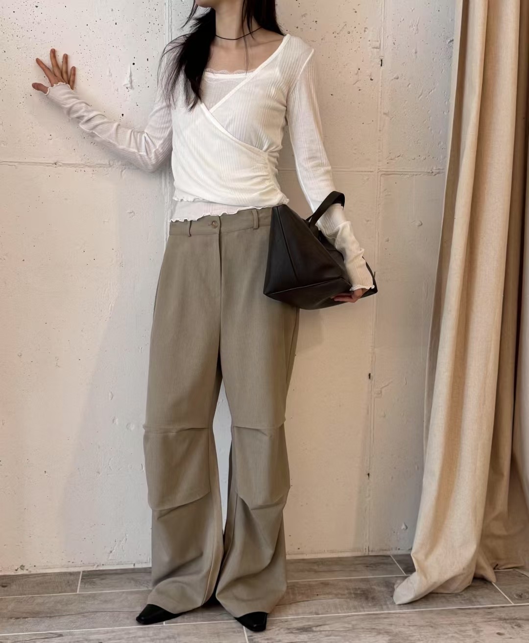 LEREVE-OT東大門㊣直郵女士新品真品職業25秋冬休閑休閑褲LEREVE休閑褲圖色3