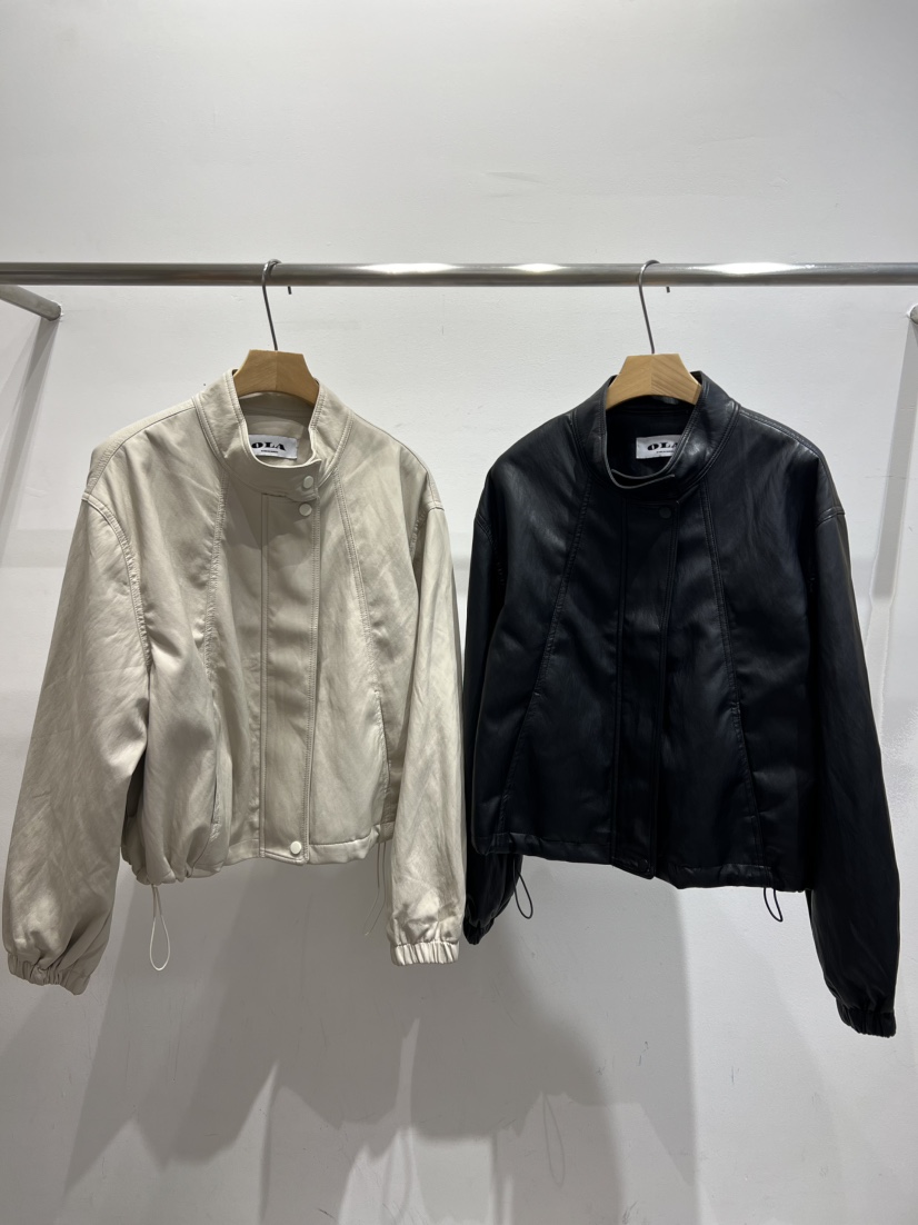 OLA東大門㊣代購女士新品職業熱賣25秋冬休閑人氣時尚真品皮衣mellor/OLA皮衣