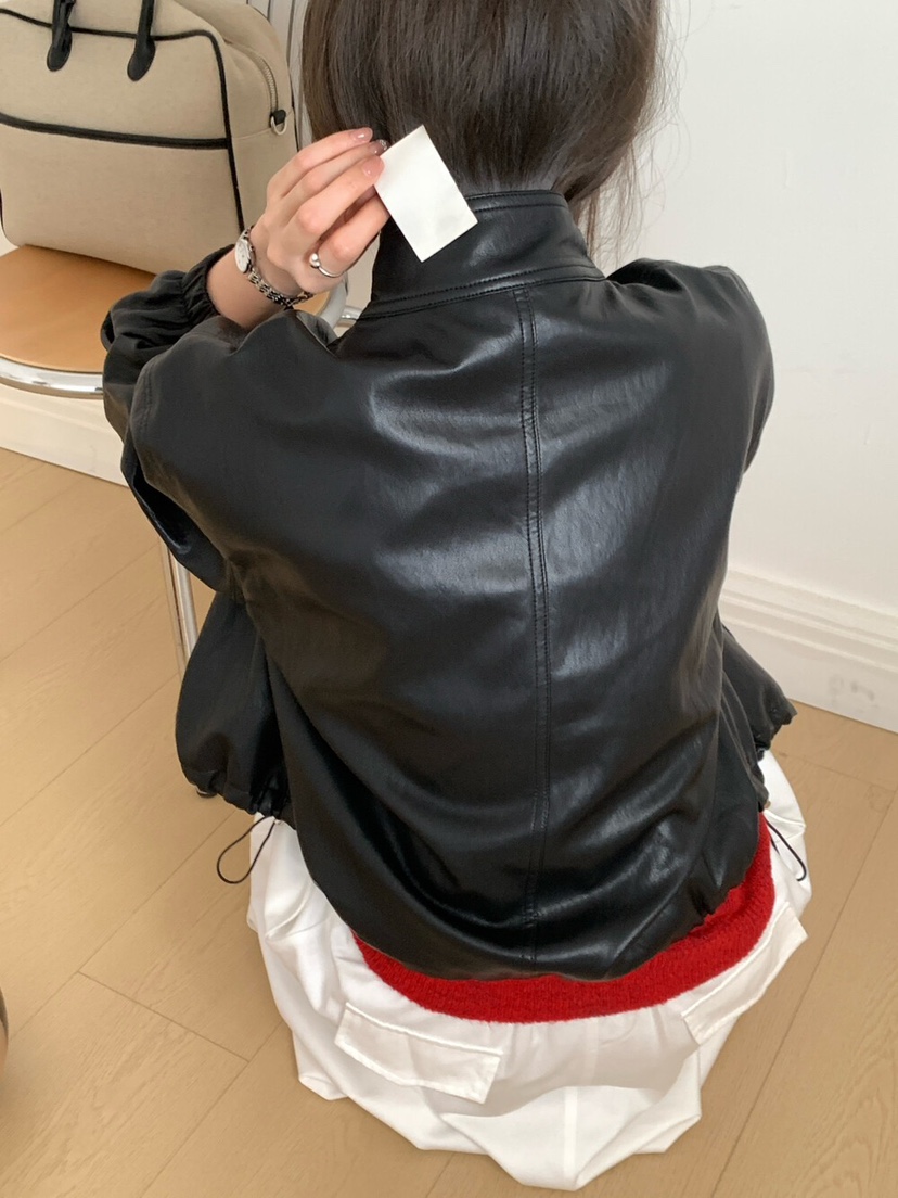 OLA東大門㊣代購女士新品職業熱賣25秋冬休閑人氣時尚真品皮衣mellor/OLA皮衣