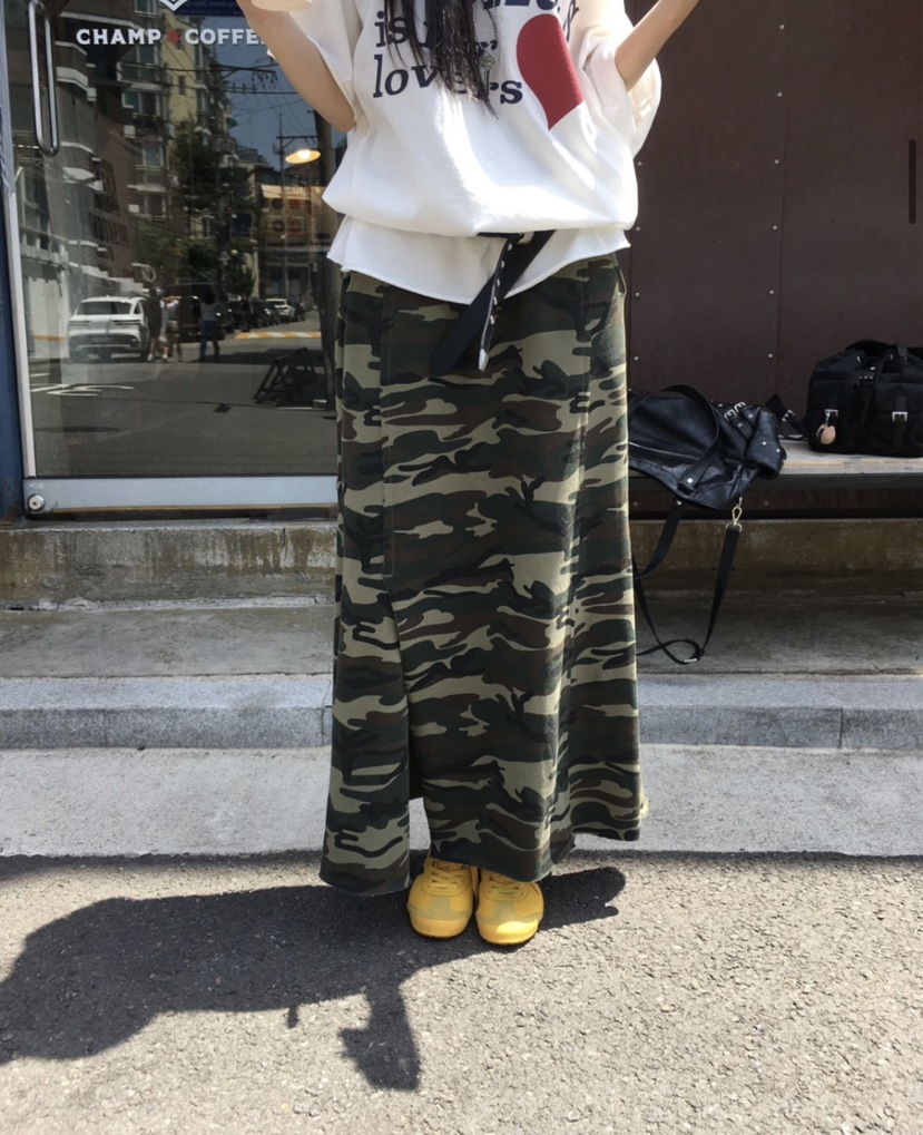 CRACKERS東大門㊣代購女裝新品推薦真品25秋冬熱賣長裙迷彩CRACKERS長裙