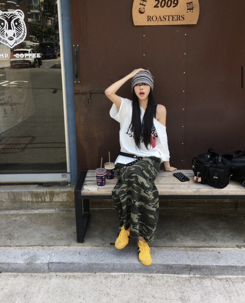 CRACKERS東大門㊣代購女裝新品推薦真品25秋冬熱賣長裙迷彩CRACKERS長裙