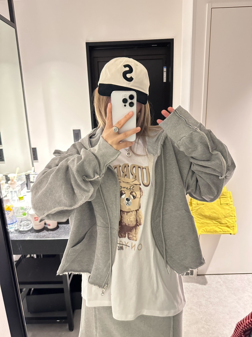 CRACKERS韓國直郵㊣女裝新品推薦25秋冬休閑時尚夾克拉鏈兜帽CRACKERS夾克