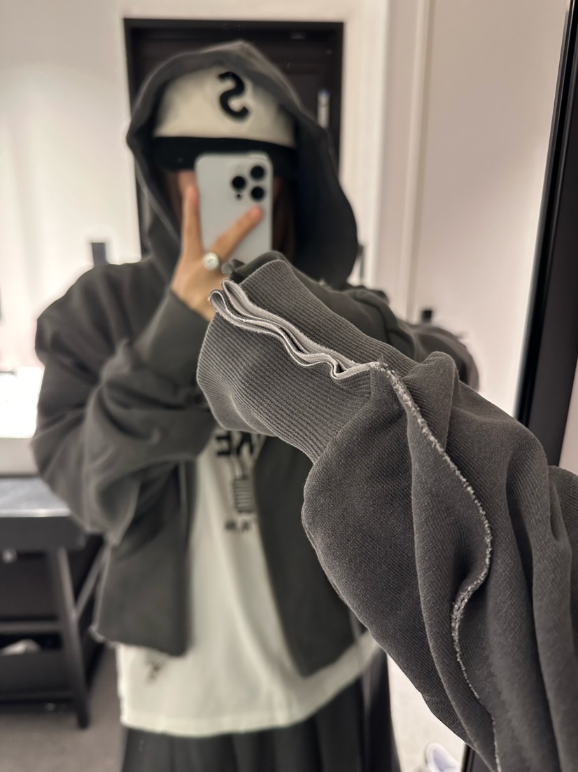 CRACKERS韓國直郵㊣女裝新品推薦25秋冬休閑時尚夾克拉鏈兜帽CRACKERS夾克
