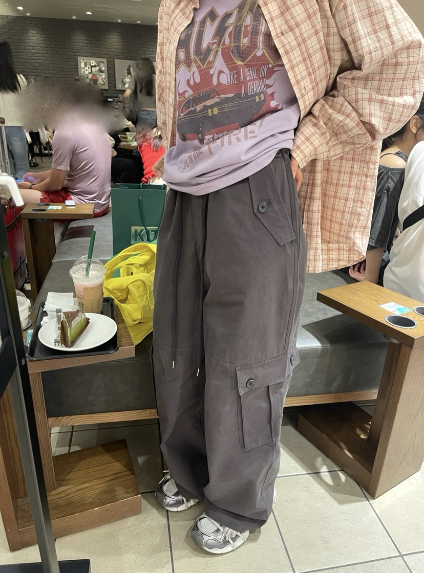 CRACKERS東大門㊣代購女裝新品休閑時尚25秋冬休閑褲工裝褲棉質CRACKERS休閑褲