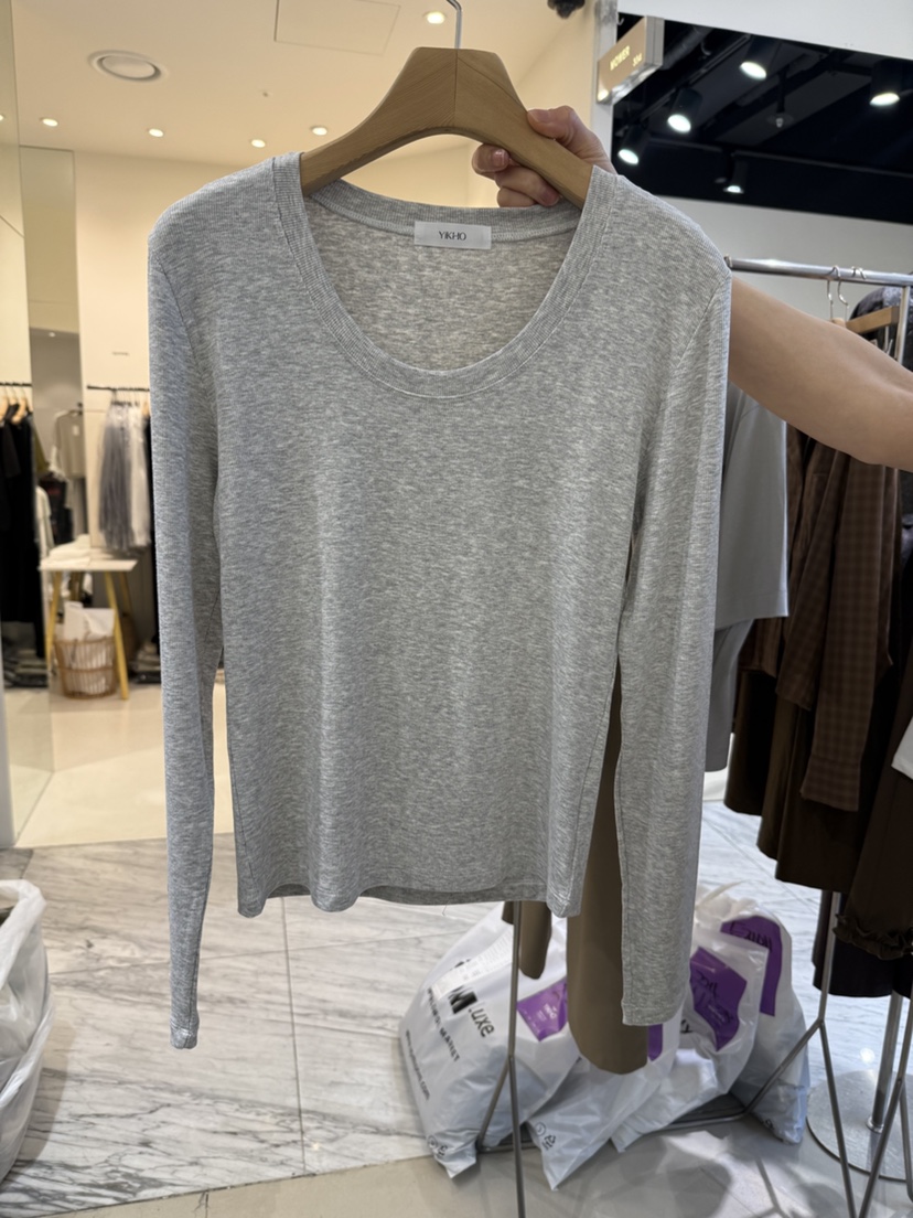 YIKHO STYLE韓國代購㊣女士新品人氣25秋冬真品時尚長袖T恤YIKHO STYLE長袖T恤
