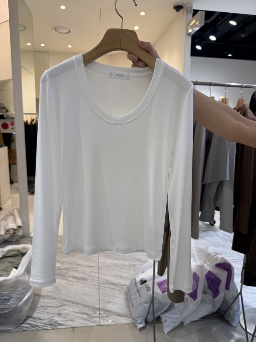 YIKHO STYLE韓國代購㊣女士新品人氣25秋冬真品時尚長袖T恤YIKHO STYLE長袖T恤圖色2