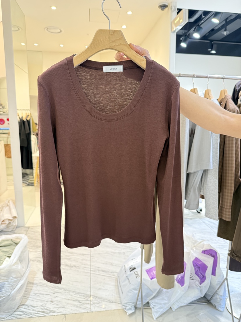 YIKHO STYLE韓國代購㊣女士新品人氣25秋冬真品時尚長袖T恤YIKHO STYLE長袖T恤圖色3