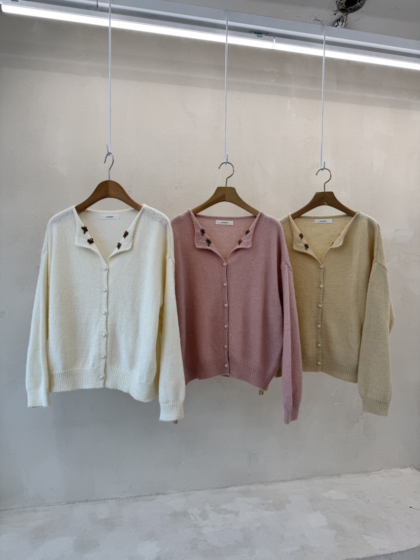 LAUNDRY韓國直郵㊣女士新款25秋冬時尚休閑職業針織衫刺繡開衫LAUNDRY針織衫