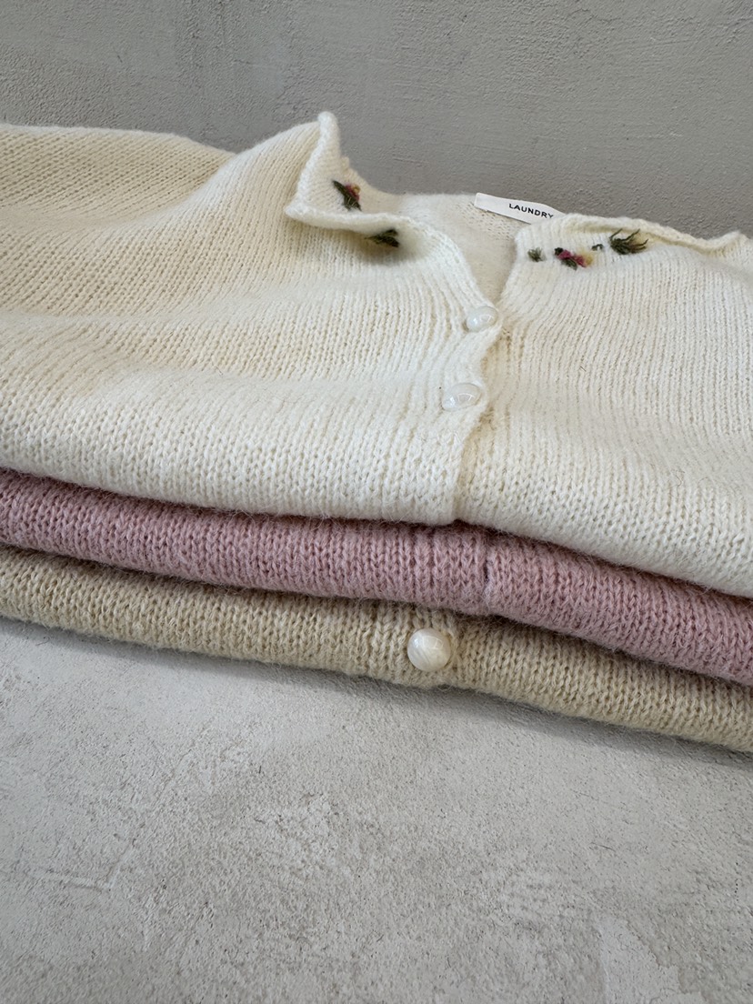 LAUNDRY韓國直郵㊣女士新款25秋冬時尚休閑職業針織衫刺繡開衫LAUNDRY針織衫