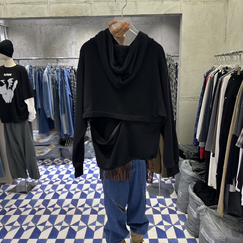 AMOUR韓國代購㊣女裝新品職業時尚休閑25秋冬真品衛衣拉鏈兜帽AMOUR衛衣