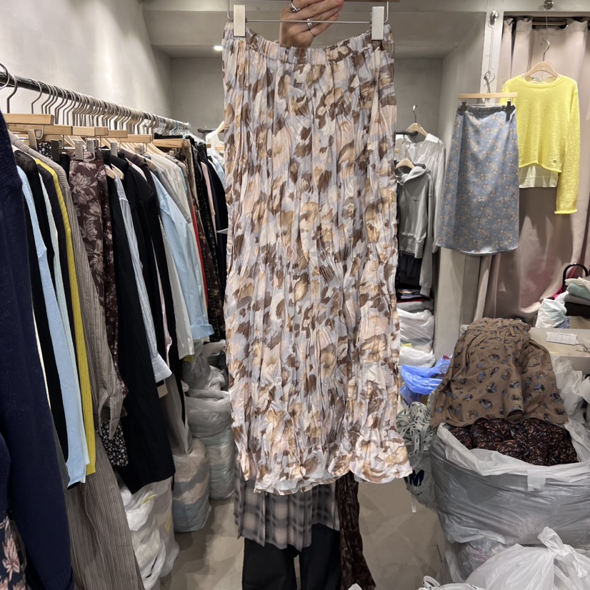 LOGROAD東大門㊣代購女裝新品職業真品25秋冬半身裙中短裙褶皺LOG ROAD半身裙/中短裙
