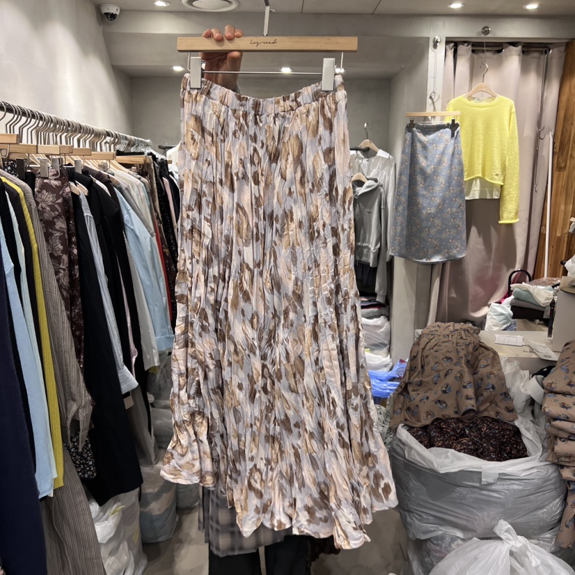 LOGROAD東大門㊣代購女裝新品職業真品25秋冬半身裙中短裙褶皺LOG ROAD半身裙/中短裙