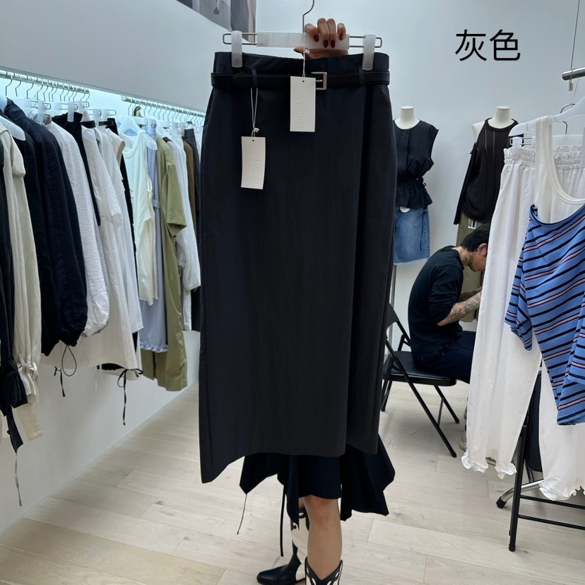 MAINT韓國代購㊣女裝新品推薦休閑真品人氣時尚長裙不含腰帶MAINT長裙圖色3