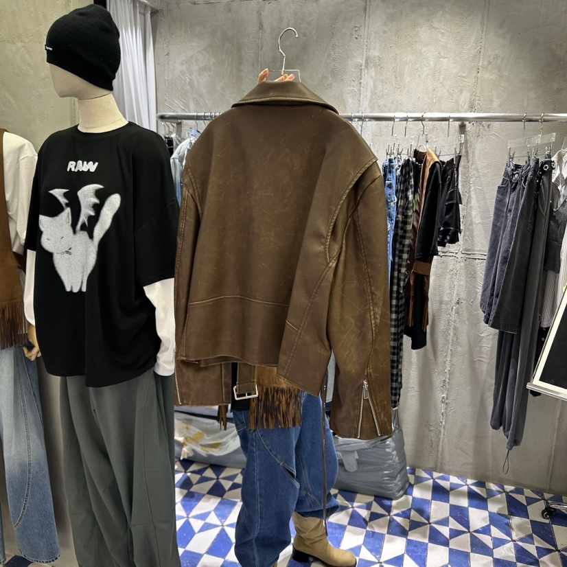 AMOUR韓國代購㊣女裝新品休閑25秋冬真品人氣職業熱賣時尚夾克AMOUR夾克