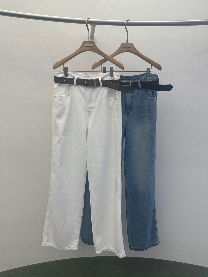 WIDA-P韓國直郵㊣女裝新款熱賣真品牛仔褲不含腰帶直筒牛仔WIDA/RENEJ牛仔褲