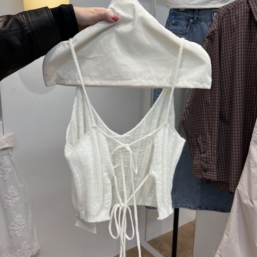 JINSIM東大門㊣直郵女裝新品推薦休閑25秋冬吊帶背心馬海毛緊身JINSIM吊帶/背心