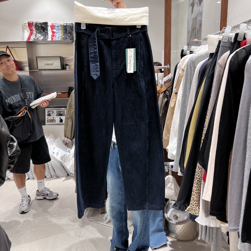 TEMPTING東大門㊣代購女裝新品25秋冬休閑熱賣職業推薦牛仔褲TEMPTING牛仔褲