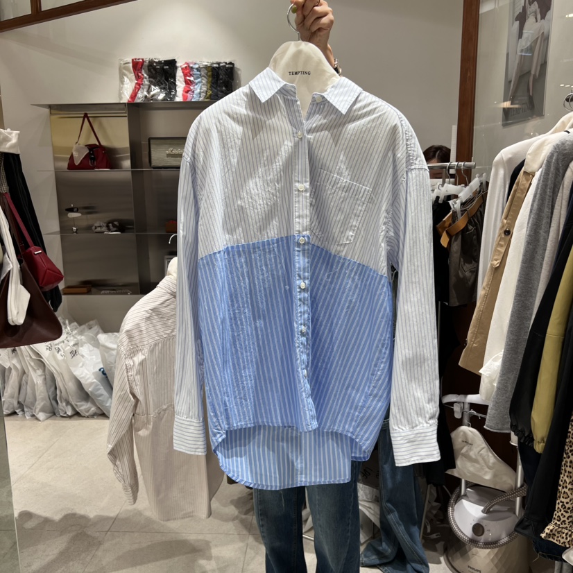 TEMPTING東大門㊣實拍女裝新款休閑25秋冬推薦真品襯衫蕾絲衫TEMPTING襯衫/蕾絲衫