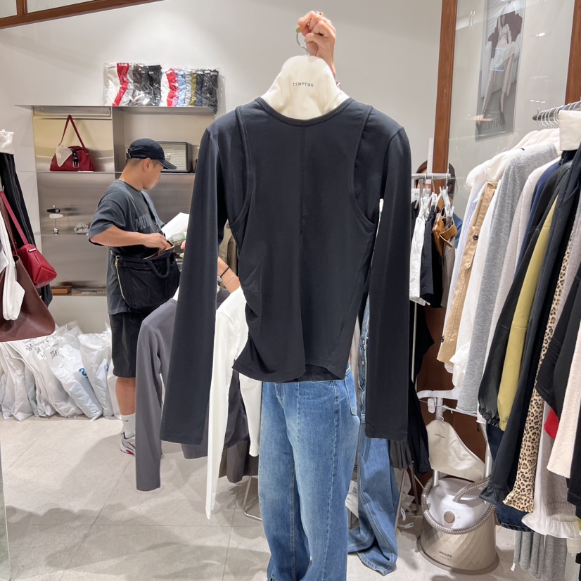 TEMPTING東大門㊣實拍女士新品推薦熱賣時尚真品25秋冬長袖T恤TEMPTING長袖T恤圖色2
