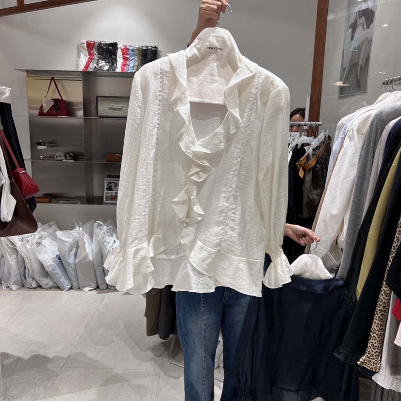 TEMPTING東大門㊣實拍女裝新品時尚真品熱賣人氣襯衫蕾絲衫TEMPTING襯衫/蕾絲衫圖色2