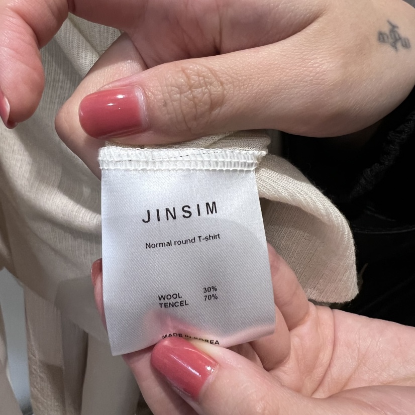 JINSIM韓國代購㊣女裝新款推薦職業人氣熱賣休閑真品長袖T恤JINSIM長袖T恤