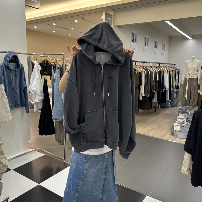 LADYBLACK東大門㊣直郵女裝新品真品時尚休閑25秋冬夾克連帽衫LADYBLACK夾克