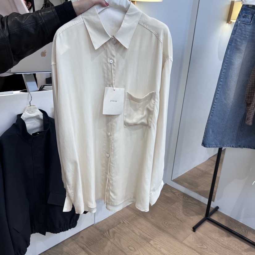 JINSIM東大門㊣直郵女裝新品推薦時尚真品休閑25秋冬襯衫蕾絲衫JINSIM襯衫/蕾絲衫圖色2